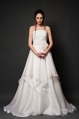 SILK ORGANZA DRESS - White