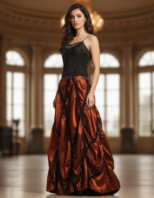 SILK SKIRT - Burgundy